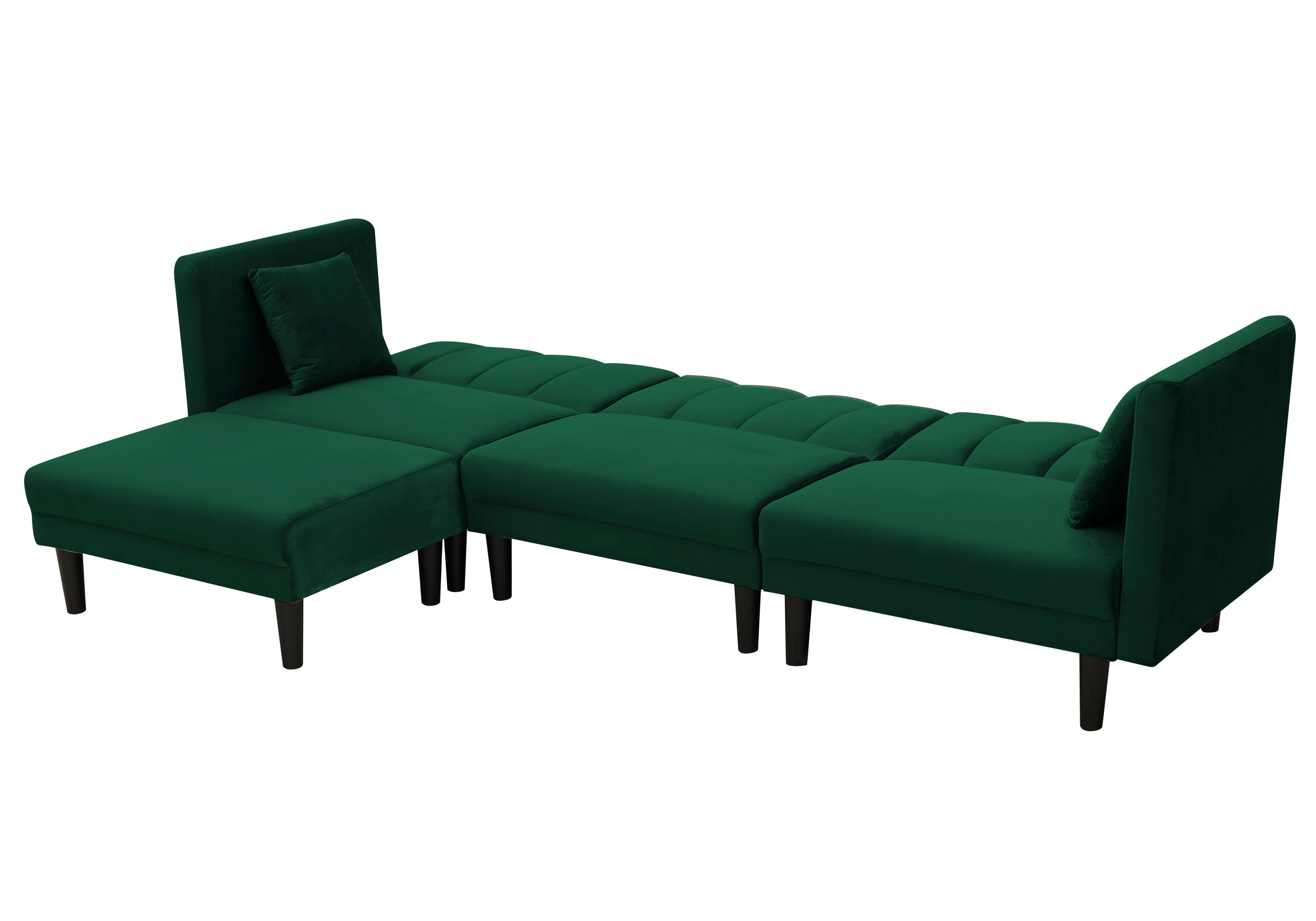 REVERSIBLE SECTIONAL SOFA SLEEPER WITH 2 PILLOWS DARK GREEN VELVET(W223S00426) - Atlantic Fine Furniture Inc