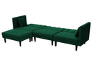 REVERSIBLE SECTIONAL SOFA SLEEPER WITH 2 PILLOWS DARK GREEN VELVET(W223S00426) - Atlantic Fine Furniture Inc