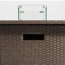 Outdoor 44" Propane Fire pit  Table  Rectangle  50,000 BTU with  8mm Tempered Glass Tabletop & Blue Stone& Steel table lid &Table waterproof dusty Cover ,ETL Certification (Brown) - Atlantic Fine Furniture Inc