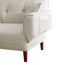 RELAX LOUNGE SOFA BED SLEEPER WITH 2 PILLOWS BEIGE FABRIC - Atlantic Fine Furniture Inc