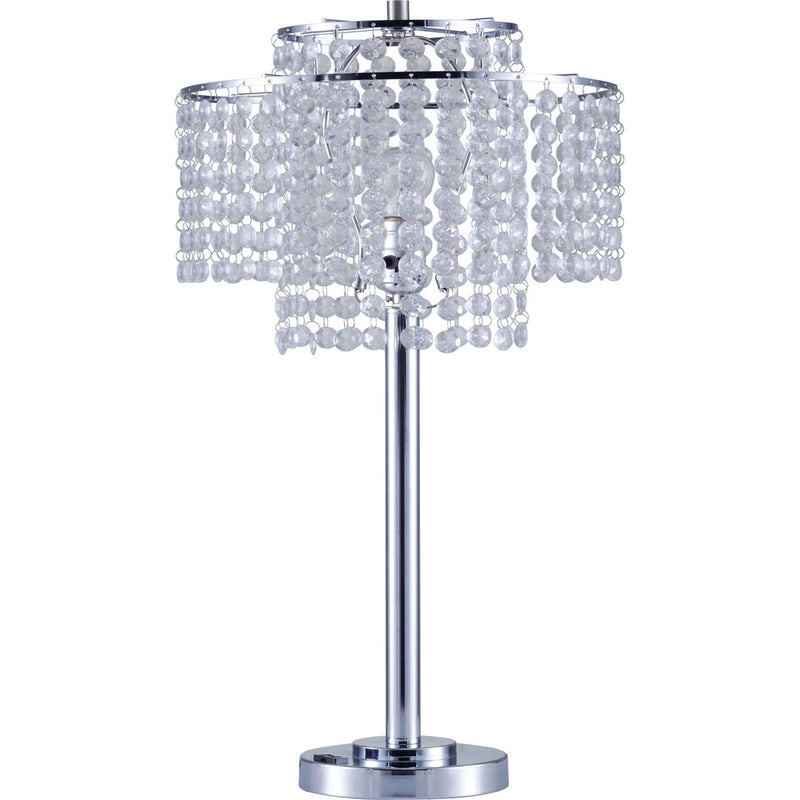 Kaitlyn - Crystal Chrome Table Lamp - Pearl Silver
