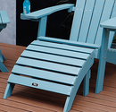 TALE Adirondack Ottoman Footstool All-Weather and Fade-Resistant Plastic Wood for Lawn Outdoor Patio Deck Garden Porch Lawn Furniture Blue - Atlantic Fine Furniture Inc