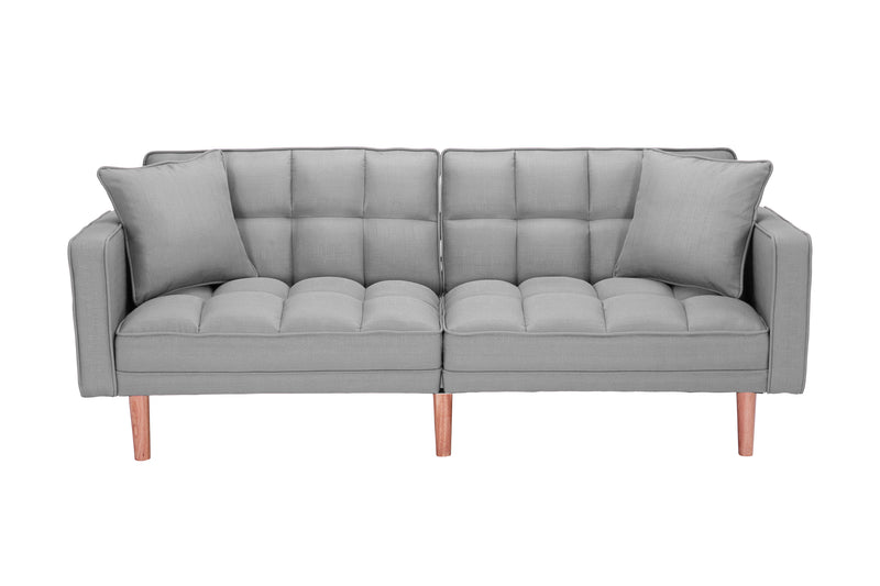 FUTON SLEEPER SOFA WITH 2 PILLOWS LIGHT GREY FABRIC（W223S00032、W223S00583、W223S01339 ） - Atlantic Fine Furniture Inc