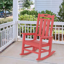 Presidential Rocking Chair HDPE Rocking Chair Fade-Resistant Porch Rocker Chair, All Weather Waterproof for Balcony/Beach/Pool  Red - Atlantic Fine Furniture Inc