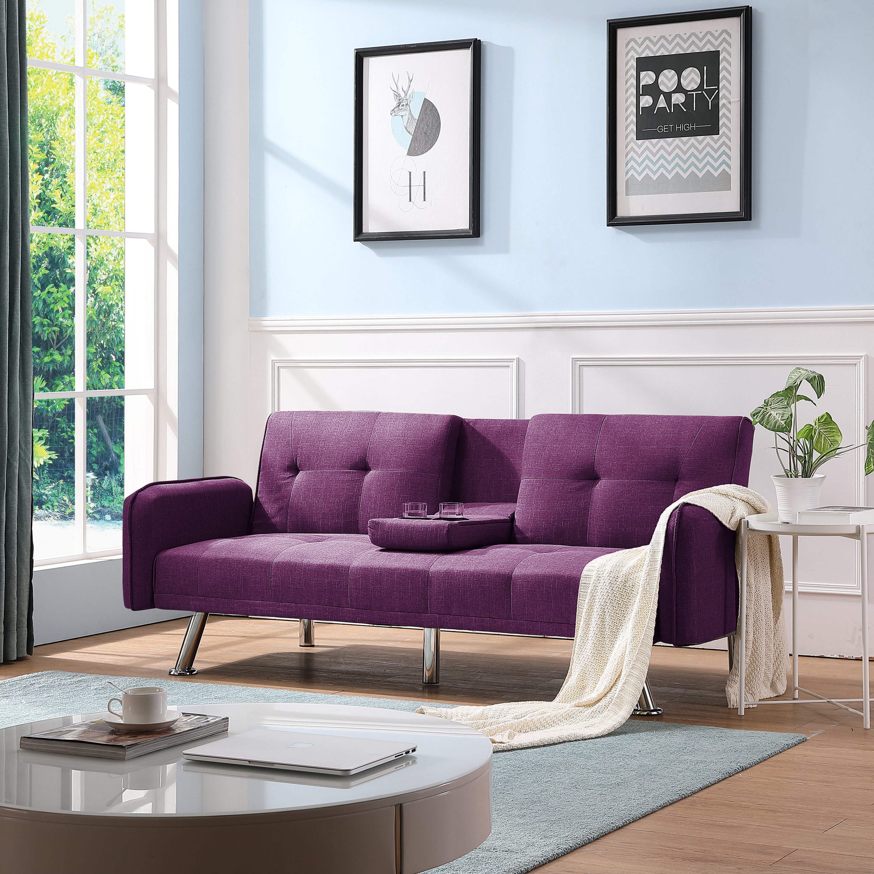 SLEEPER SOFA PURPLE COLOR（same  as W22339671。Size difference, See Details in page.） - Atlantic Fine Furniture Inc