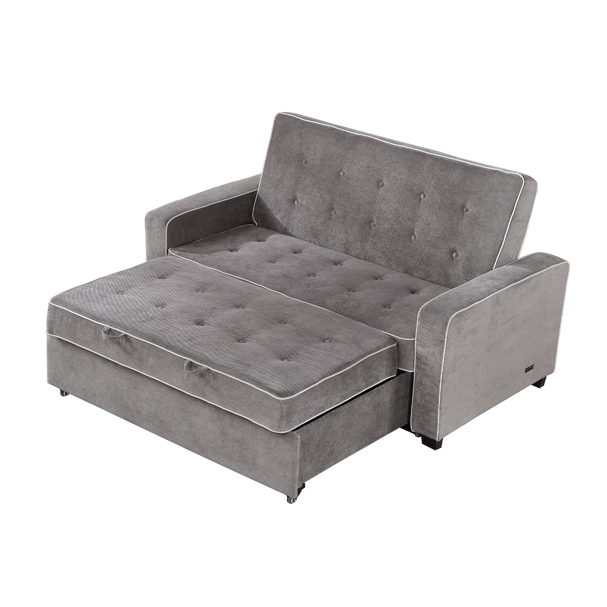 Orisfur. 66" Convertible Sleeper Bed, Adjustable Loveseat Couch with Dual USB Ports for Living Room Space - Atlantic Fine Furniture Inc