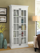 Toni - 2 Door Wood Tall Storage Cabinet - Distressed White - Atlantic Fine Furniture Inc