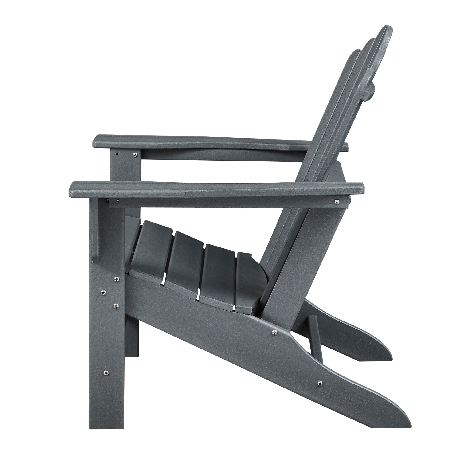 Classic Outdoor Adirondack Chair for Garden Porch Patio Deck Backyard, Weather Resistant Accent Furniture, Slate Grey - Atlantic Fine Furniture Inc