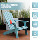 TALE Adirondack Chair Backyard Furniture Painted Seating with Cup Holder All-Weather and Fade-Resistant Plastic Wood for Lawn Outdoor Patio Deck Garden Porch Lawn Furniture Chairs Blue - Atlantic Fine Furniture Inc