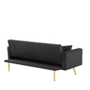 BLACK Convertible Folding Futon Sofa Bed , Sleeper Sofa Couch for Compact Living Space. - Atlantic Fine Furniture Inc