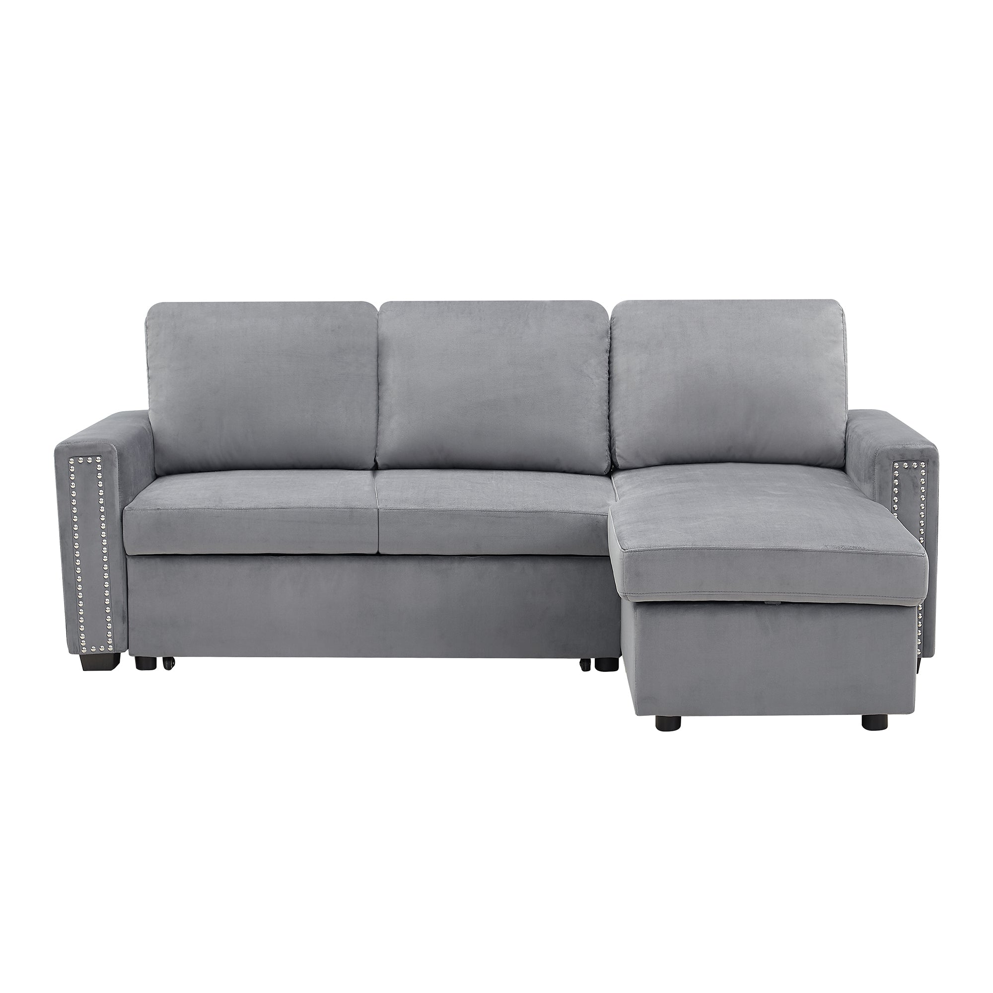 Orisfur. 83" Pull Out Sleeper Sofa Reversible L-Shape 3 Seat Sectional Couch with Storage Chaise for Living Room Furniture Set (Old SKU: SG000408AAA) - Atlantic Fine Furniture Inc