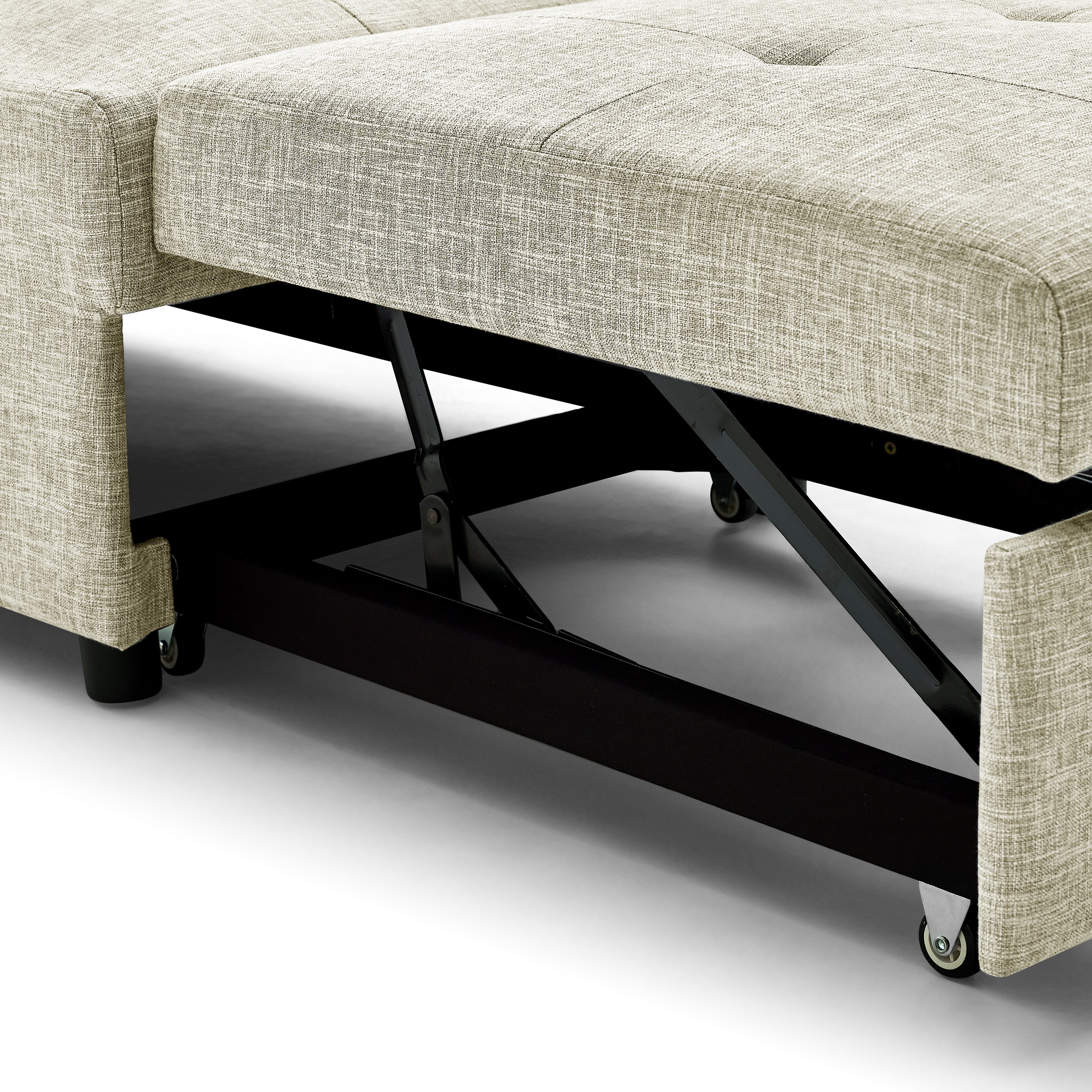 Folding Ottoman Sleeper Sofa Bed, 4 in 1 Function, Work as Ottoman, Chair ,Sofa Bed and Chaise Lounge for Small Space Living, Begie (44” x 26” x 33”H) - Atlantic Fine Furniture Inc