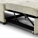 Folding Ottoman Sleeper Sofa Bed, 4 in 1 Function, Work as Ottoman, Chair ,Sofa Bed and Chaise Lounge for Small Space Living, Begie (44” x 26” x 33”H) - Atlantic Fine Furniture Inc