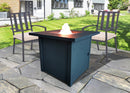 Belitung Black Metal Square Fire Pit Table with Glass Rocks - Atlantic Fine Furniture Inc