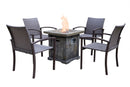 Santiago Wood Look Outdoor Gas Fire Pit - Atlantic Fine Furniture Inc