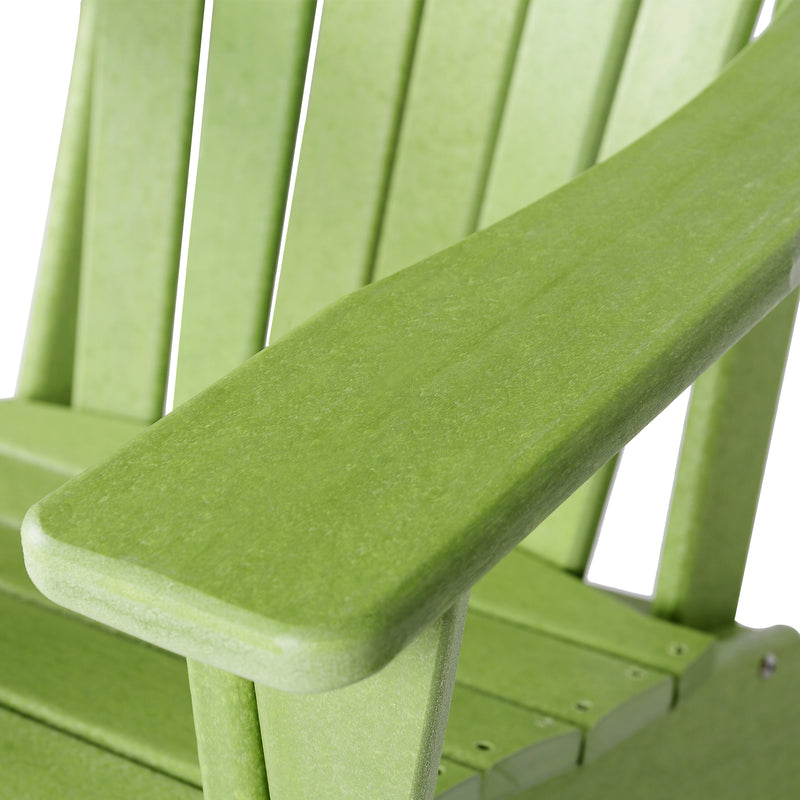 HDPE Adirondack Chair Sunlight Resistant No-Fading Snowstorm Resistant Outdoor Chair Patio Chairs-Ergonomic Comfort, Like Real Wood, Widely Used for Fire Pits, Decks, Gardens - Apple Green
