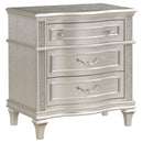 Evangeline - 3-Drawer Nightstand - Silver Oak - Atlantic Fine Furniture Inc