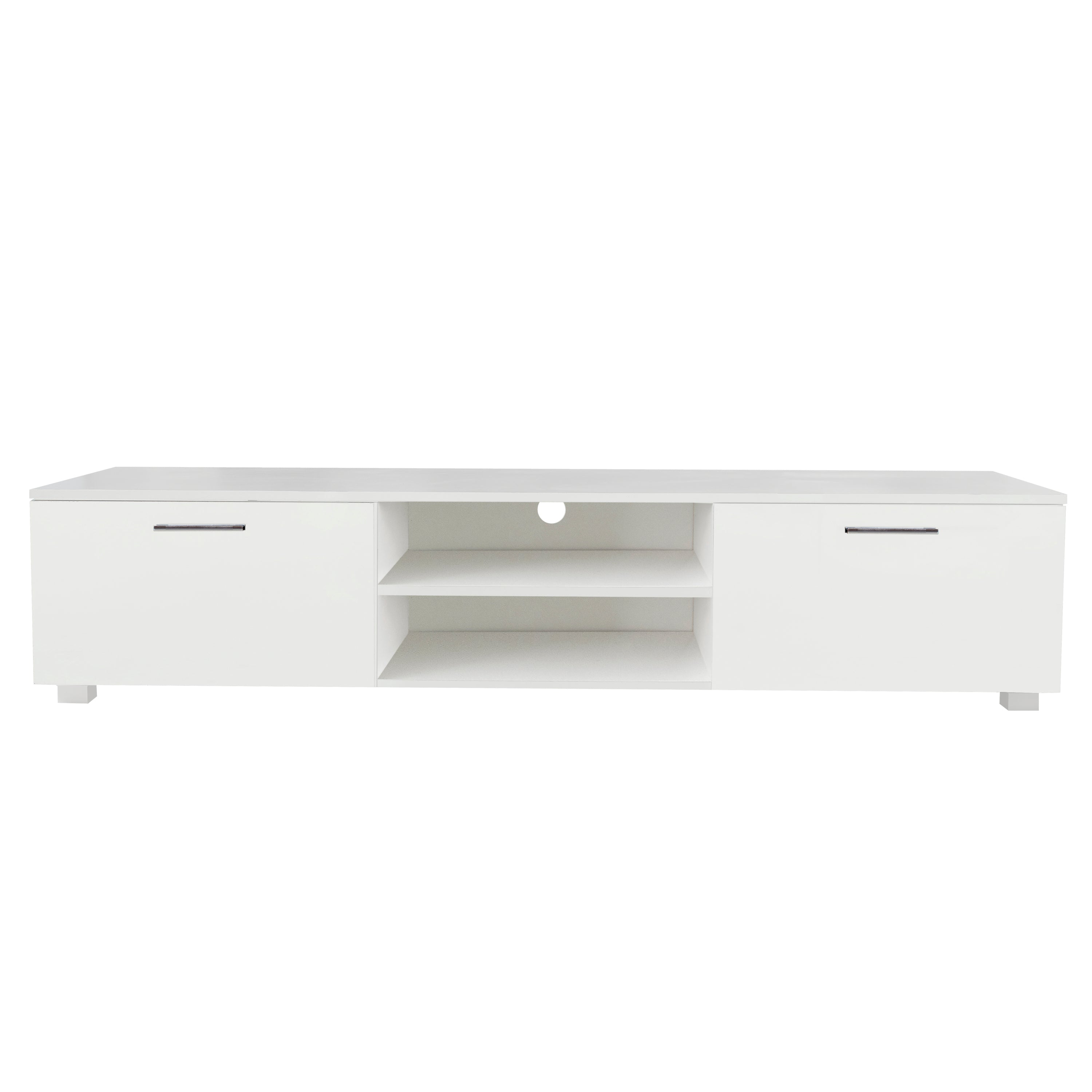 White TV Stand for 70 Inch TV Stands, Media Console Entertainment Center Television Table, 2 Storage Cabinet with Open Shelves for Living Room Bedroom - Atlantic Fine Furniture Inc