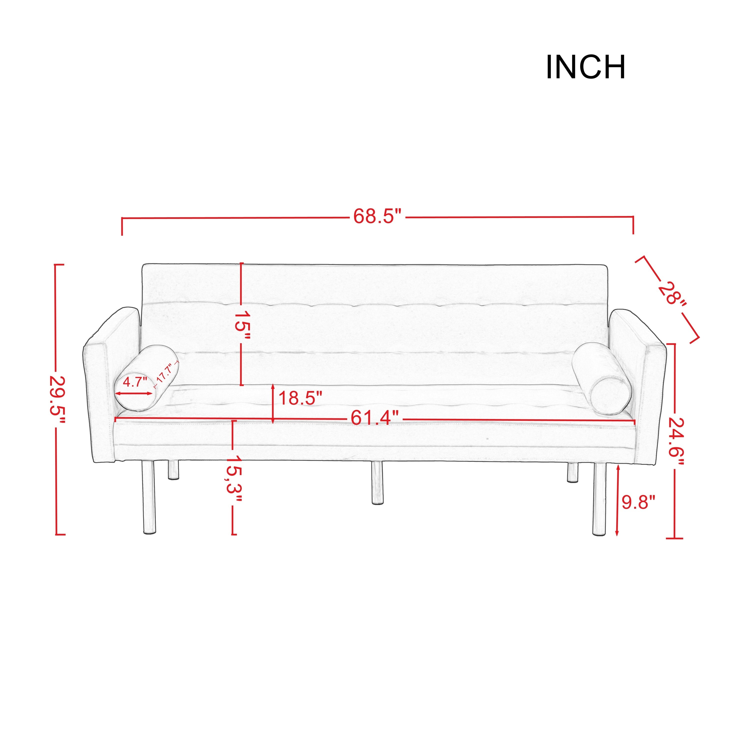 Square arm sleeper sofa Pink Velvet ***Not available for sale on Walmart*** - Atlantic Fine Furniture Inc