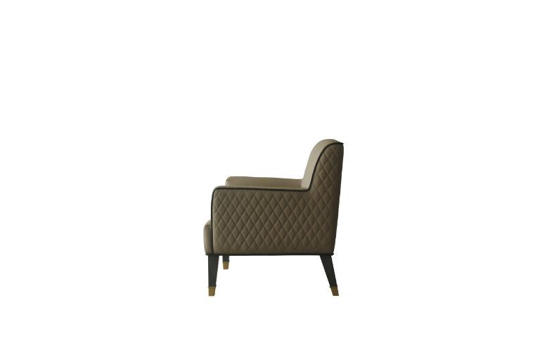 House - Beatrice Accent Chair - Tan PU & Charcoal Finish