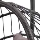 In door  outdoor patio Wicker Hanging Chair Swing Chair Patio Egg Chair UV Resistant grey cushion Aluminum frame - Atlantic Fine Furniture Inc