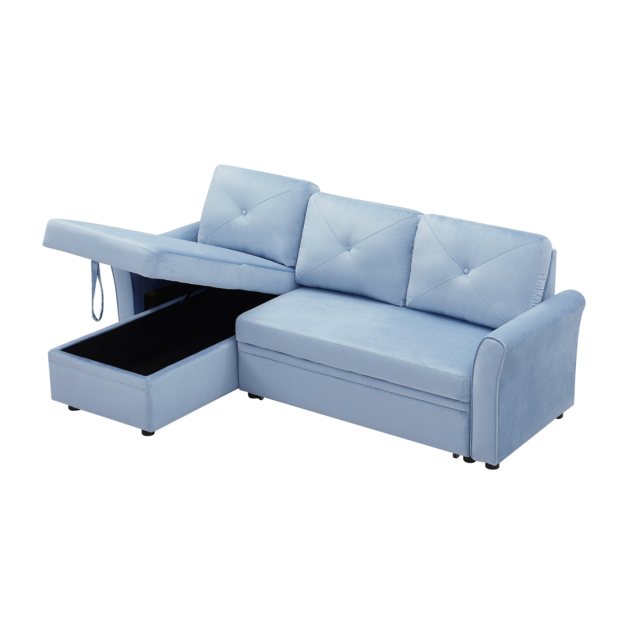 Orisfur. 83" Pull Out Sleeper Sofa Reversible L-Shape 3 Seat Sectional Couch with Storage for Living Room Furniture Set - Atlantic Fine Furniture Inc
