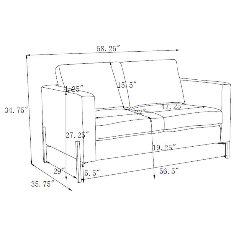 Tilly - Upholstered Track Arm Loveseat - Oatmeal