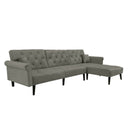 Convertible Sofa bed sleeper Light Grey velvet（W223S00002、W223S00708、W223S00870） - Atlantic Fine Furniture Inc