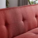 Modern Fabric Futon Sofa Bed , Convertible Folding Futon Sofa Bed Sleeper for Home Living Room .（RED ） - Atlantic Fine Furniture Inc