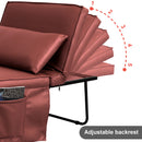 Sofa Bed 4 in 1 Ottoman Sleeper Bed Convertible Chair Bed with Adjustable Back Breathable Sleeper Guest Bed for Small Room, Orange Red - Atlantic Fine Furniture Inc