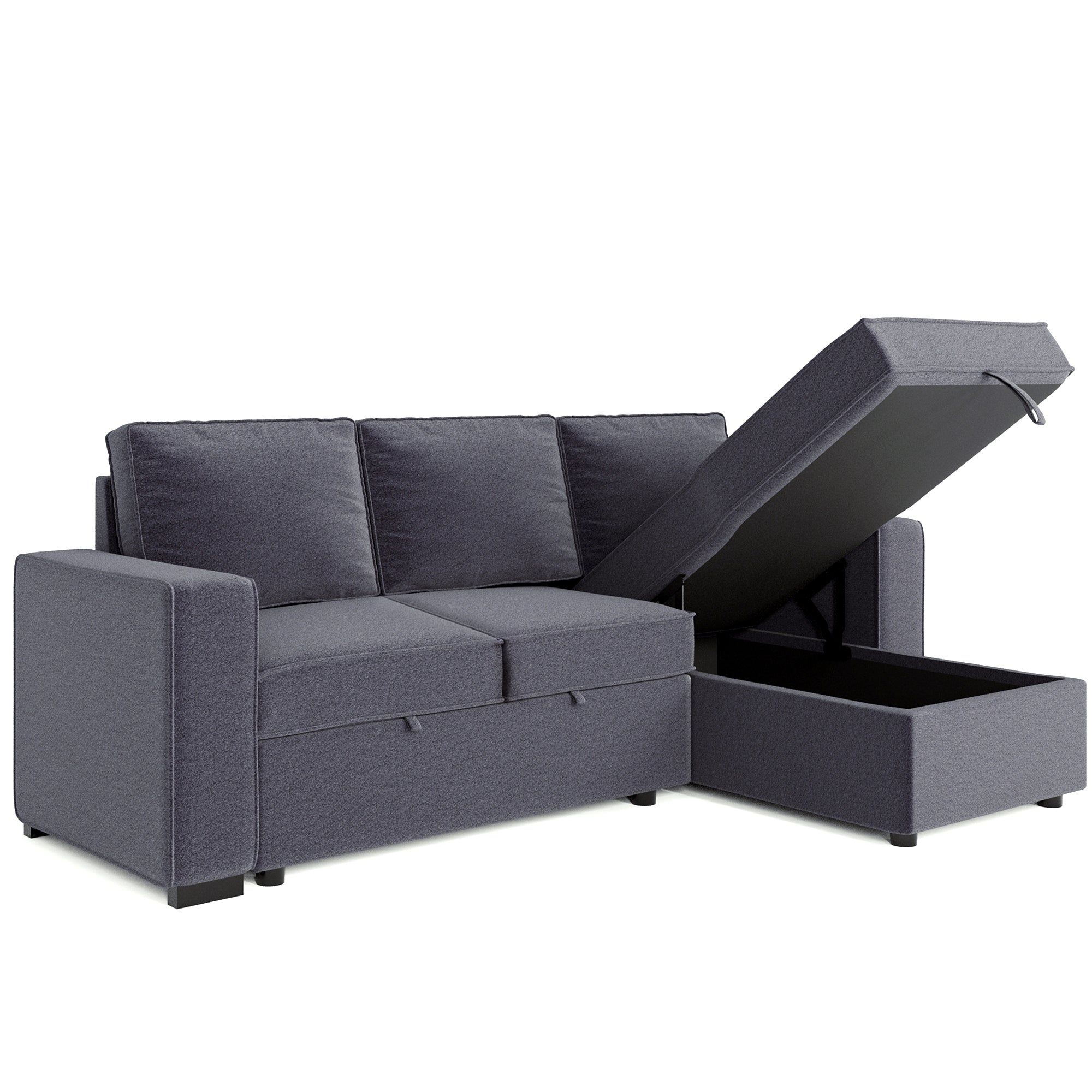 [VIDEO] 91" Reversible Pull out Sleeper Sectional Storage Sofa Bed,Corner sofa-bed with Storage Chaise Left/Right Handed Chaise - Atlantic Fine Furniture Inc