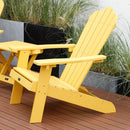 TALE Adirondack Chair Backyard Furniture Painted Seating with Cup Holder All-Weather and Fade-Resistant Plastic Wood for Lawn Outdoor Patio Deck Garden Porch Lawn Furniture Chairs Yellow - Atlantic Fine Furniture Inc