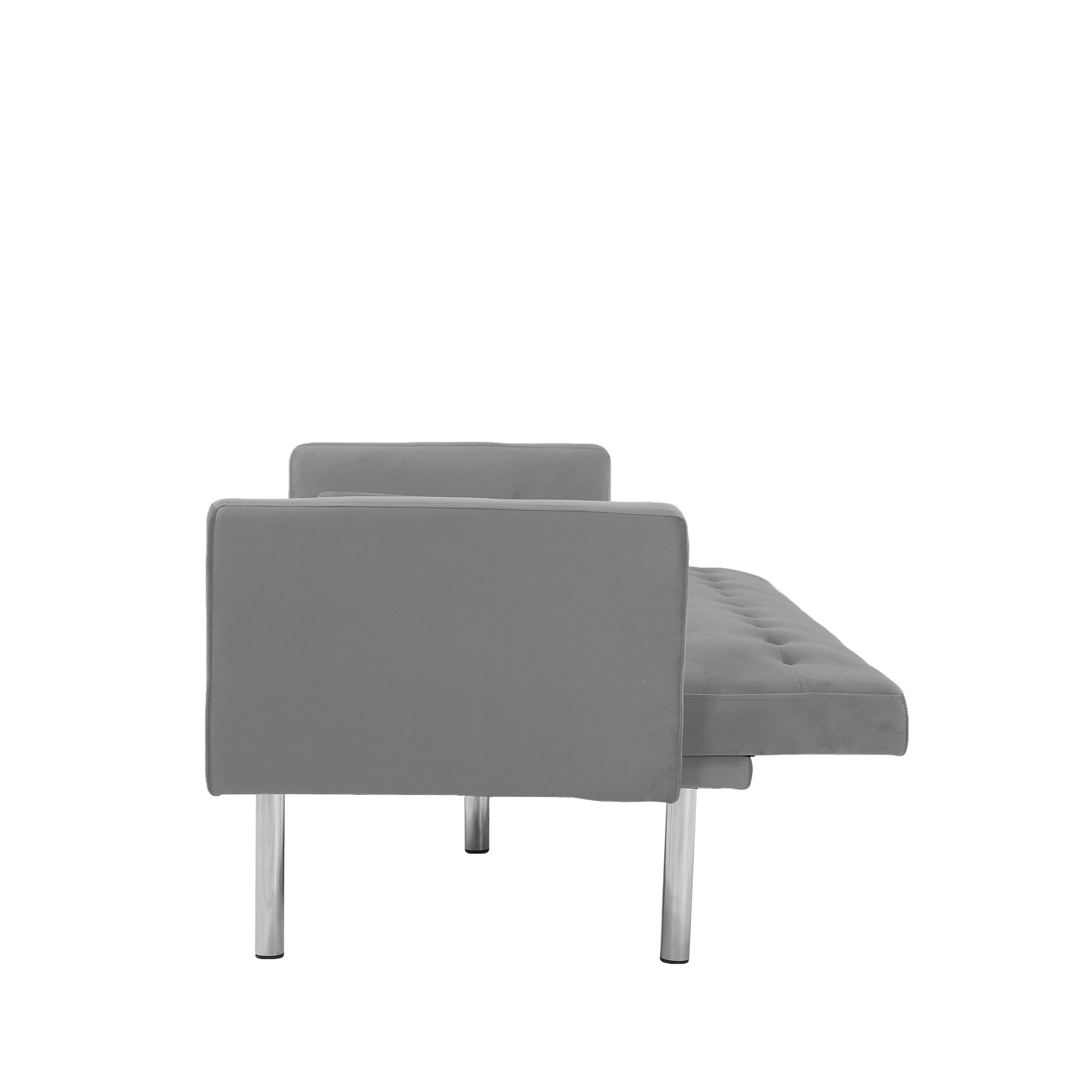 Square arm sleeper sofa Grey VELVET ***Not available for sale on Walmart*** - Atlantic Fine Furniture Inc