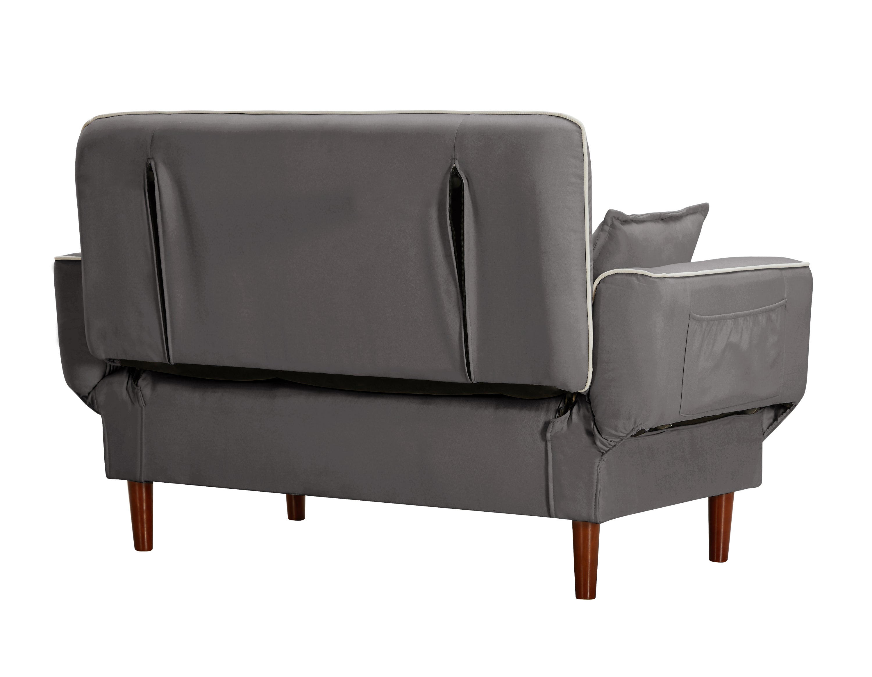 RELAX LOUNGE SOFA BED SLEEPER WITH 2 PILLOWS GREY FABRIC - Atlantic Fine Furniture Inc