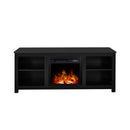Classic 4 Cubby Fireplace TV Stand , Black - Atlantic Fine Furniture Inc