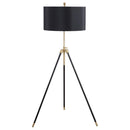 Zabka - Drum Shade Metal Tripod Floor Lamp - Black - Atlantic Fine Furniture Inc