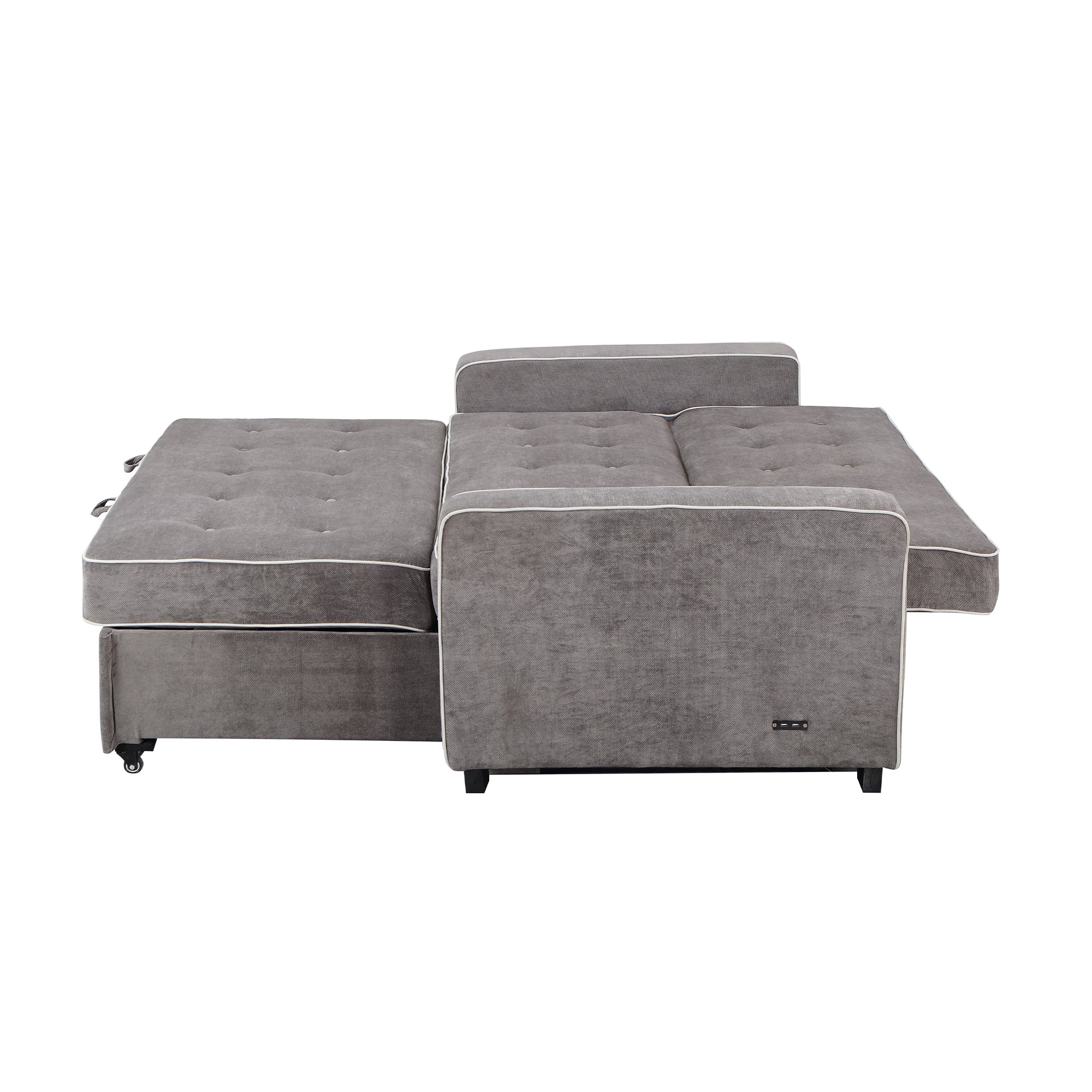Orisfur. 66" Convertible Sleeper Bed, Adjustable Loveseat Couch with Dual USB Ports for Living Room Space - Atlantic Fine Furniture Inc