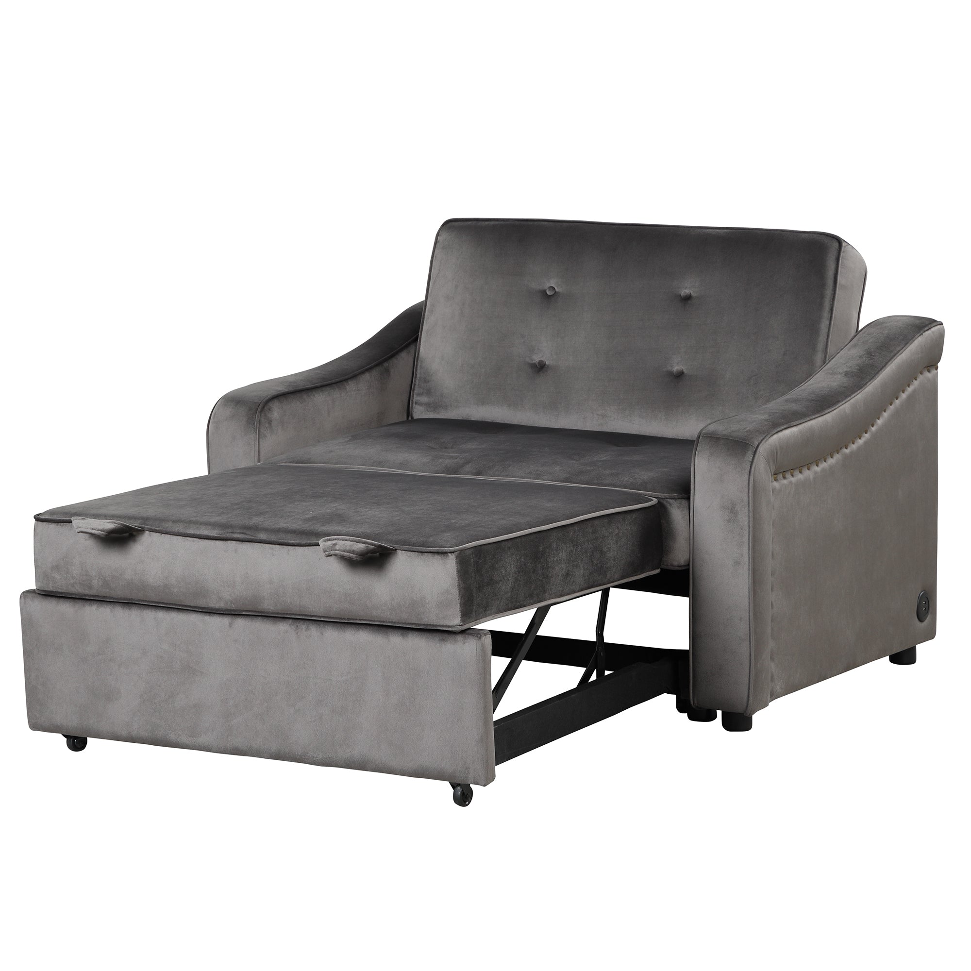 Orisfur. 50.6" Convertible Sleeper Bed, Adjustable Sofa Couch with Dual USB Ports for Living Room Space - Atlantic Fine Furniture Inc