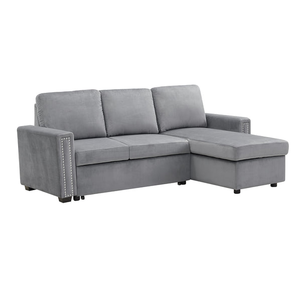 Orisfur. 83" Pull Out Sleeper Sofa Reversible L-Shape 3 Seat Sectional Couch with Storage Chaise for Living Room Furniture Set (Old SKU: SG000408AAA) - Atlantic Fine Furniture Inc