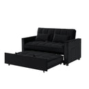 Modern Velvet Convertible Loveseat Sleeper Sofa Couch with Adjustable Backrest, 2 Seater Sofa With Pull-Out Bed with 2 Lumbar Pillows For Small Living Room & Apartment - Atlantic Fine Furniture Inc