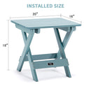 TALE Adirondack Portable Folding Side Table Square All-Weather and Fade-Resistant Plastic Wood Table Perfect for Outdoor Garden, Beach, Camping, Picnics Blue - Atlantic Fine Furniture Inc