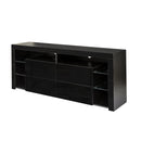 Black Modern contracted LED TV Cabinet with Storage Drawers，4 Storage Cabinet with Open Shelves for Living Room Bedroom - Atlantic Fine Furniture Inc