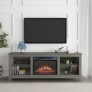 The television cabinet/ TV stand with an electronic fireplace，can be assembled in Lounge Room,Living Room or Bedroom，colour: Gray - Atlantic Fine Furniture Inc