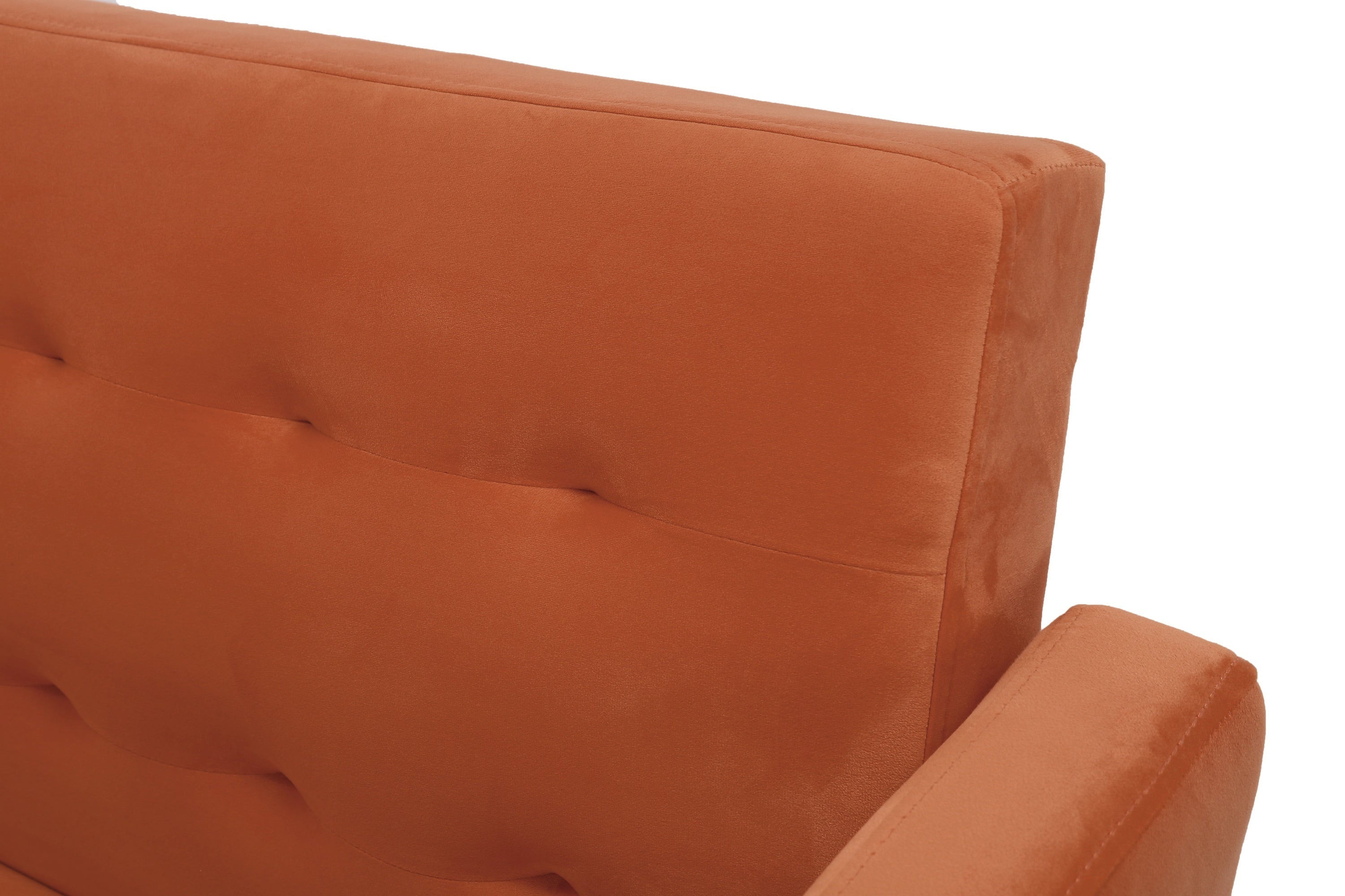 Square arm sleeper sofa Orange Velvet ***Not available for sale on Walmart*** - Atlantic Fine Furniture Inc