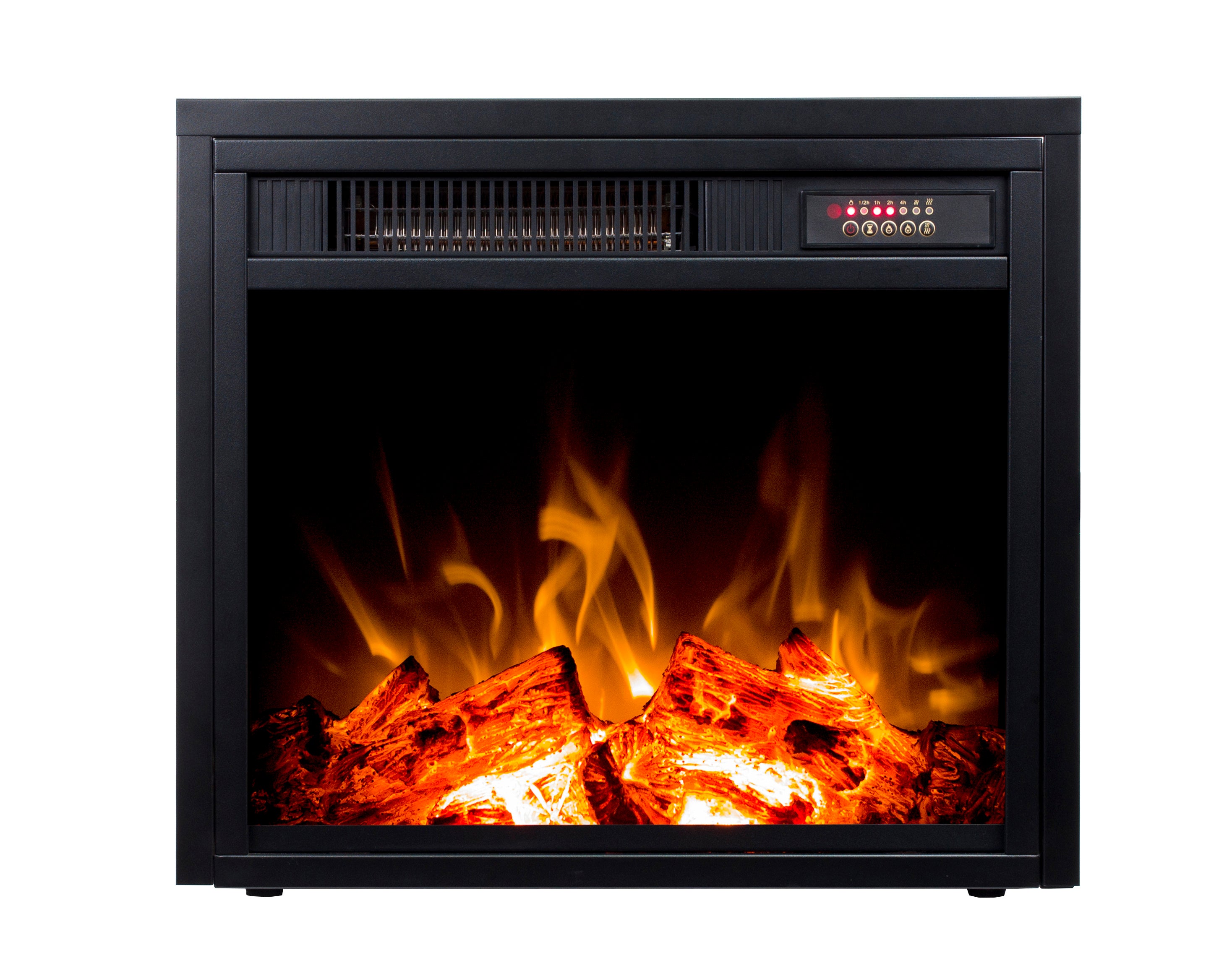Classic 4 Cubby Fireplace TV Stand , Black - Atlantic Fine Furniture Inc