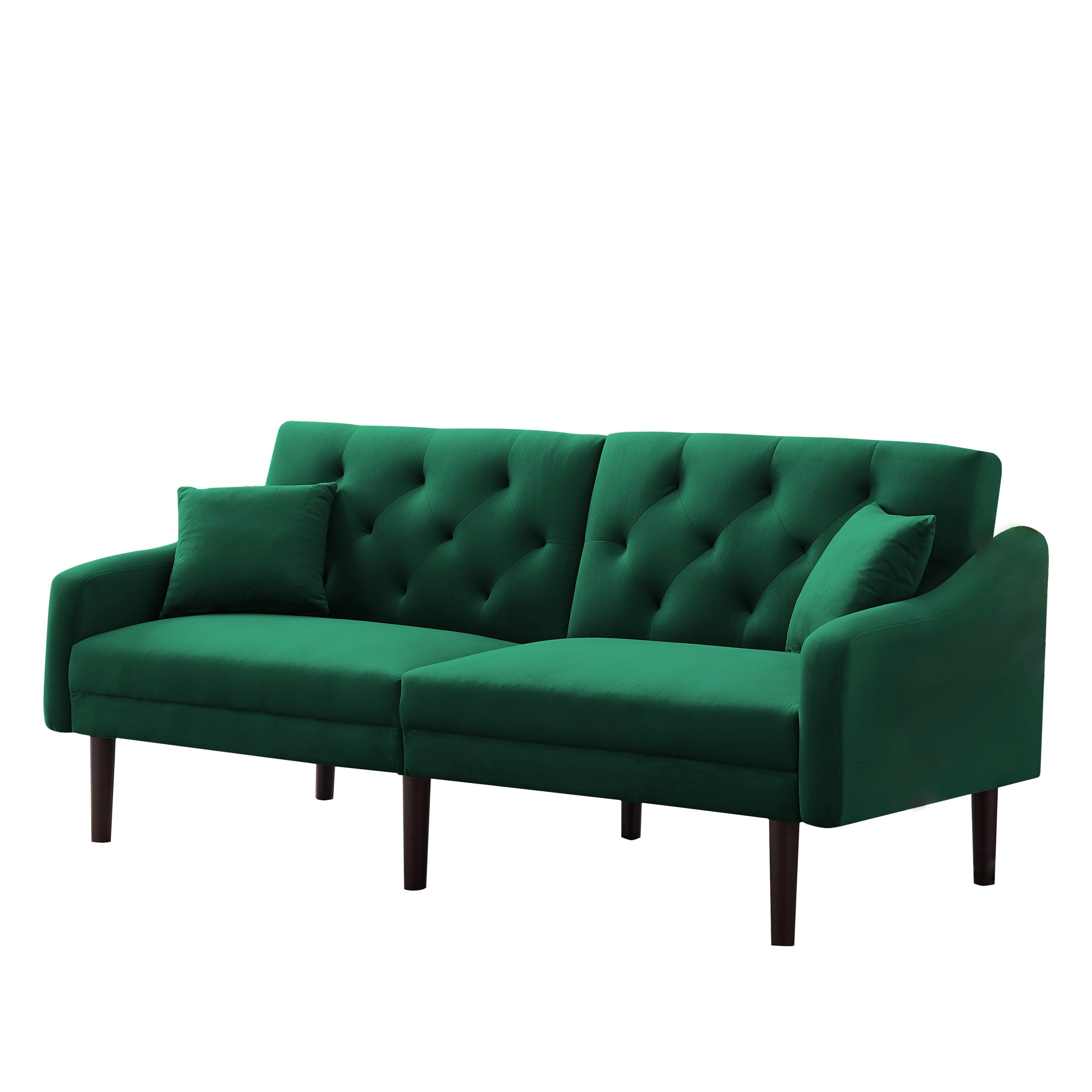 FUTON SOFA SLEEPER Green VELVET WITH 2 PILLOWS（same  as W223S00360。Size difference, See Details in page.）***Not available for sale on Walmart*** - Atlantic Fine Furniture Inc