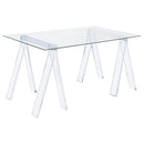 Amaturo - Glass Top Acrylic Writing Desk - Clear - Atlantic Fine Furniture Inc