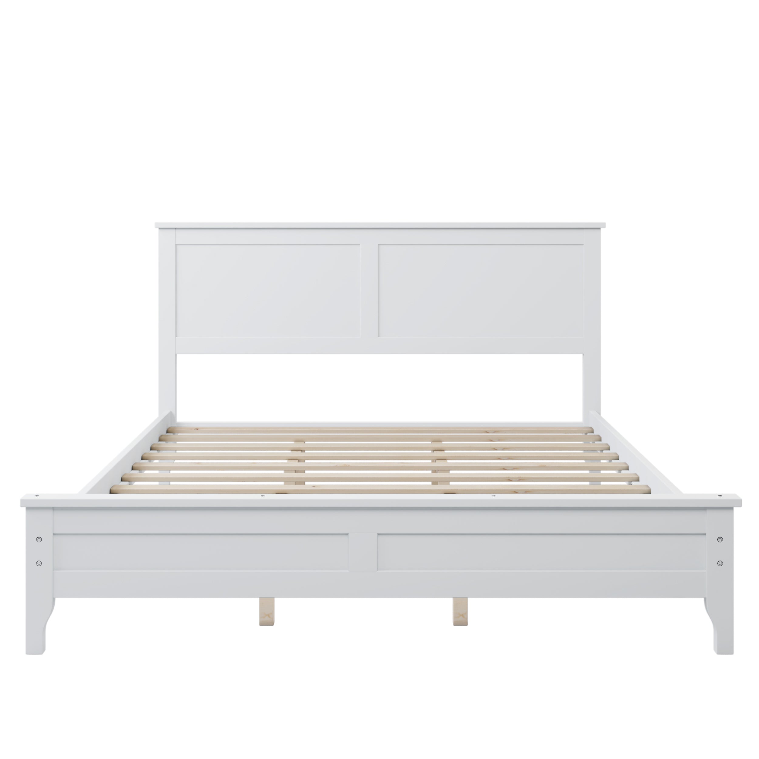 Modern White Solid Wood Queen Platform Bed - Atlantic Fine Furniture Inc