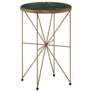 Eliska - Round Green Marble Top Accent Side Table - Antique Gold - Atlantic Fine Furniture Inc