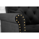 Convertible Sofa bed sleeper Navy Black velvet (same as W223S00869、W223S00706、W223S00457。Size difference, See Details in page.) - Atlantic Fine Furniture Inc